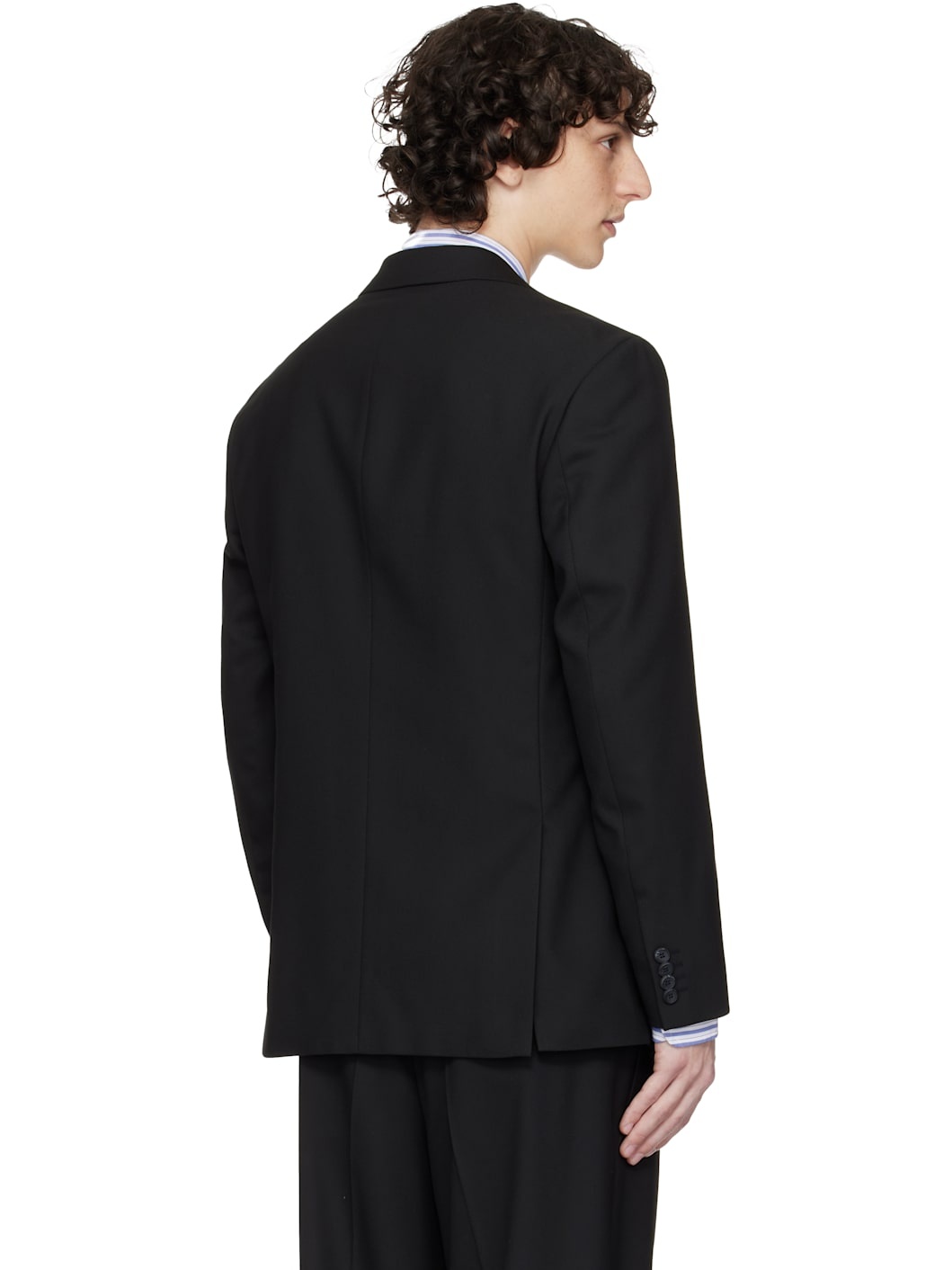 Black Cavalry Twill Blazer - 3