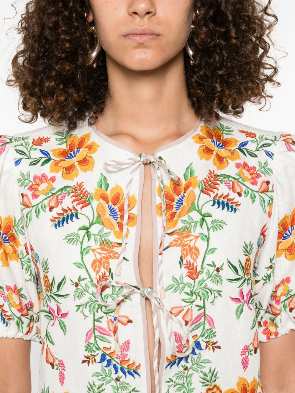 Delicate Forest Scarves blouse - 5