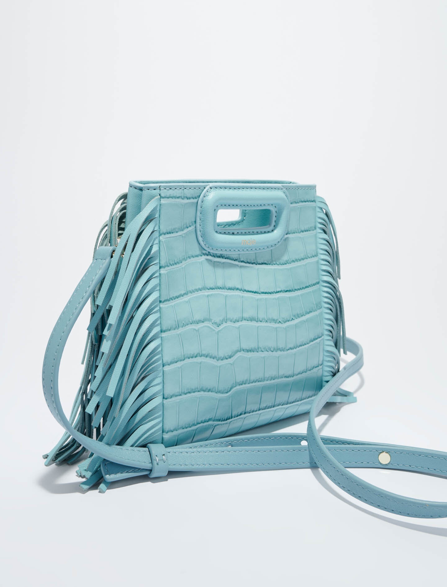 Mini embossed-leather M bag with chain - 2