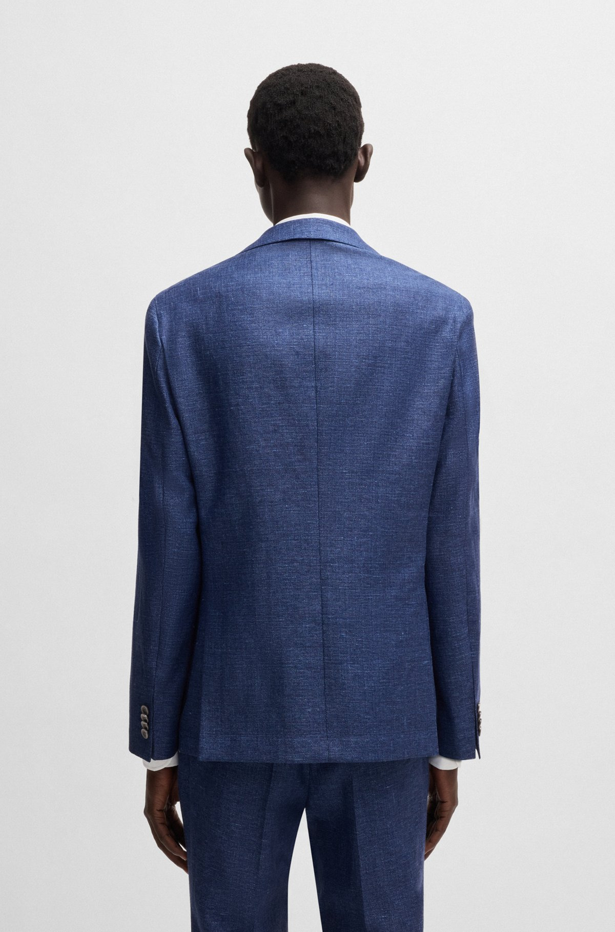 SLIM-FIT BLAZER IN MICRO-PATTERNED FABRIC - 4