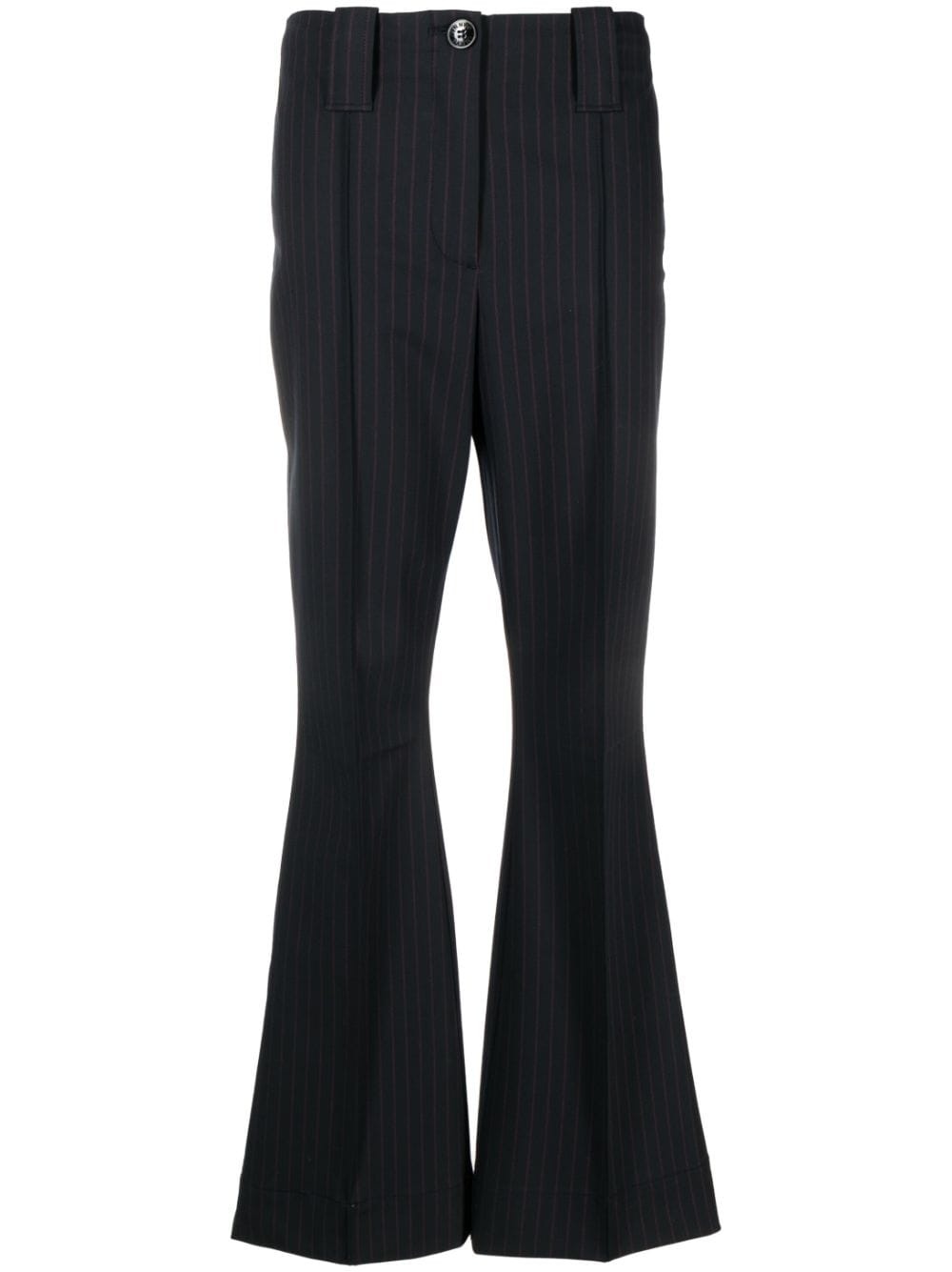 pinstripe-pattern flared trousers - 2
