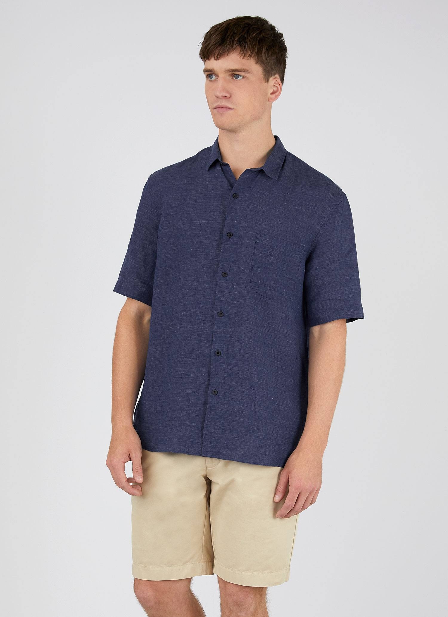 Short Sleeve Linen Shirt - 2