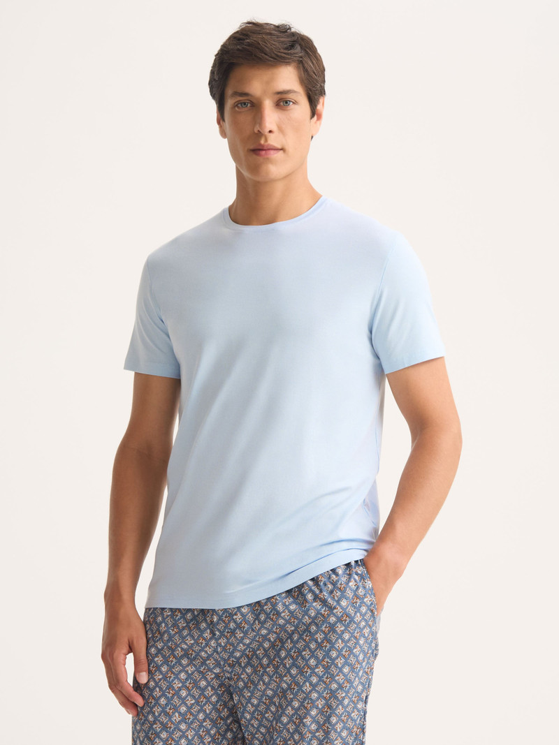 Men's T-Shirt Basel Micro Modal Stretch Light Blue 1