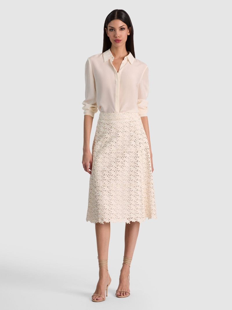 SOSIE LASER-CUT LEATHER MIDI SKIRT 3