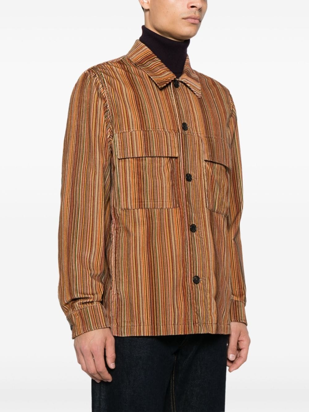 striped shirt jacket - 3