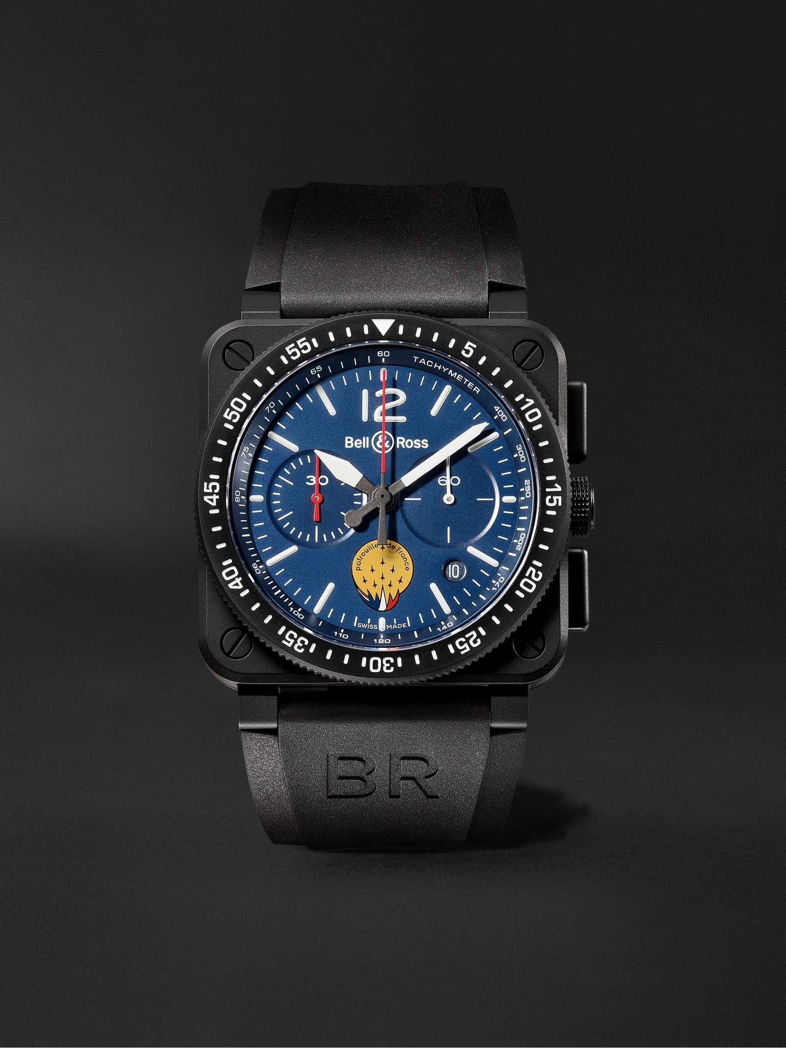 BR 03-94 PA94 Patrouille de France Limited Edition Chronograph Ceramic and Rubber Watch, Ref. No. BR - 1