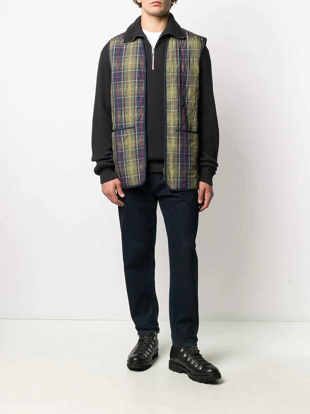 tartan print gilet - 2