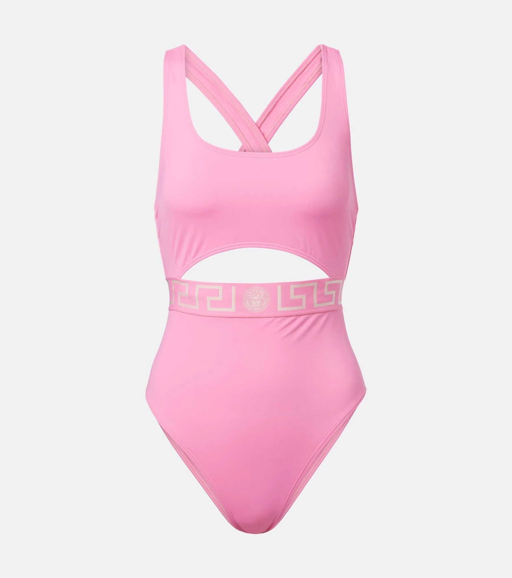 Greca Border cutout swimsuit - 1