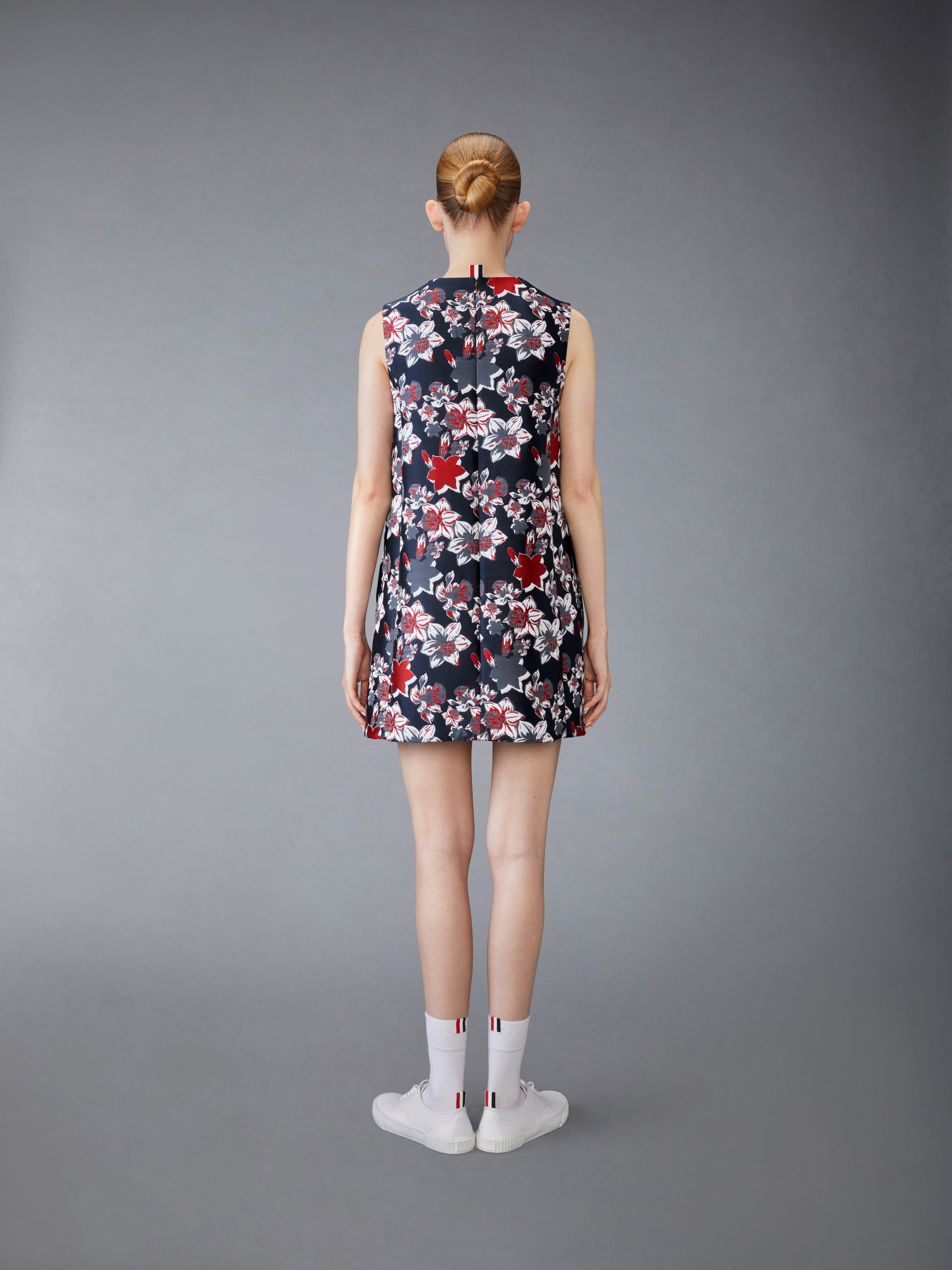 SCUBA FLORAL A-LINE SHIFT DRESS - 4