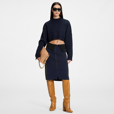 Louis Vuitton Leather Insert Zip-Up Skirt outlook