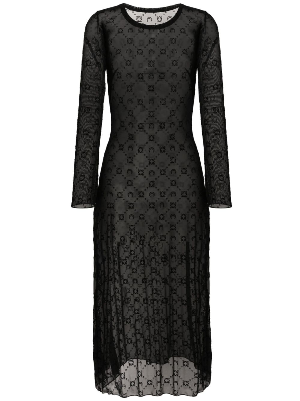 Marine Serre monogram-pattern mesh maxi dress