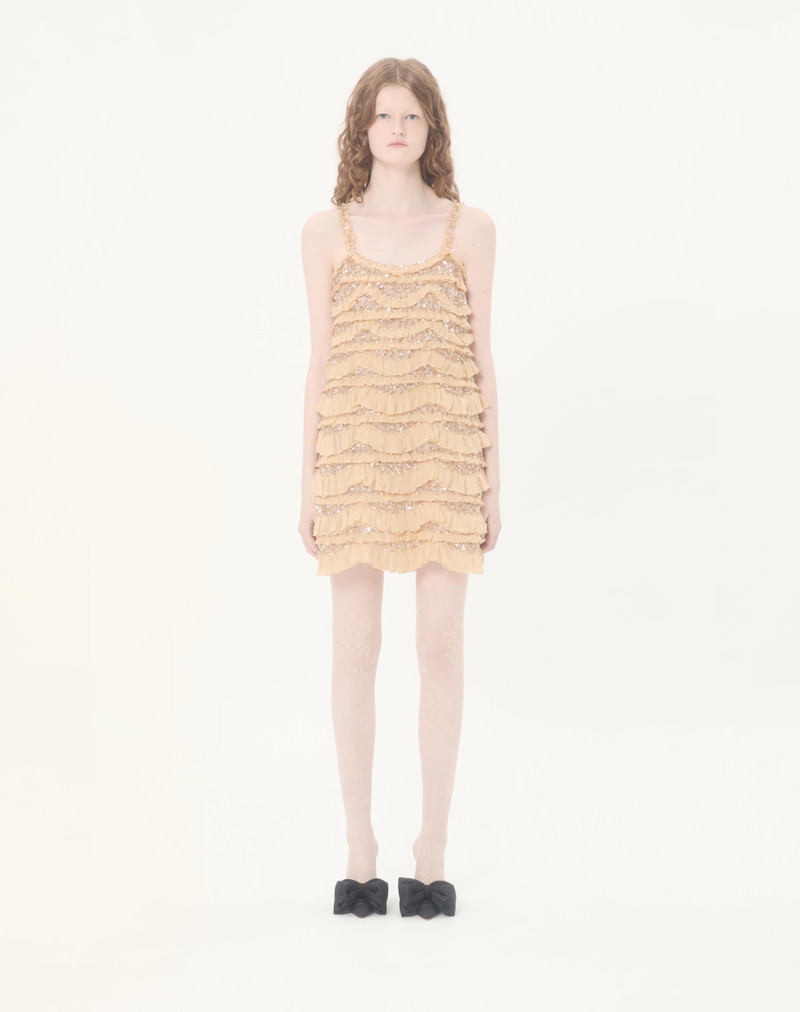 TULLE ILLUSIONE EMBROIDERED SHORT DRESS 4