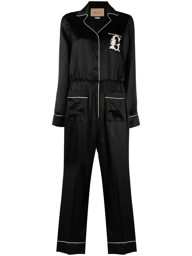 embroidered logo jumpsuit 1