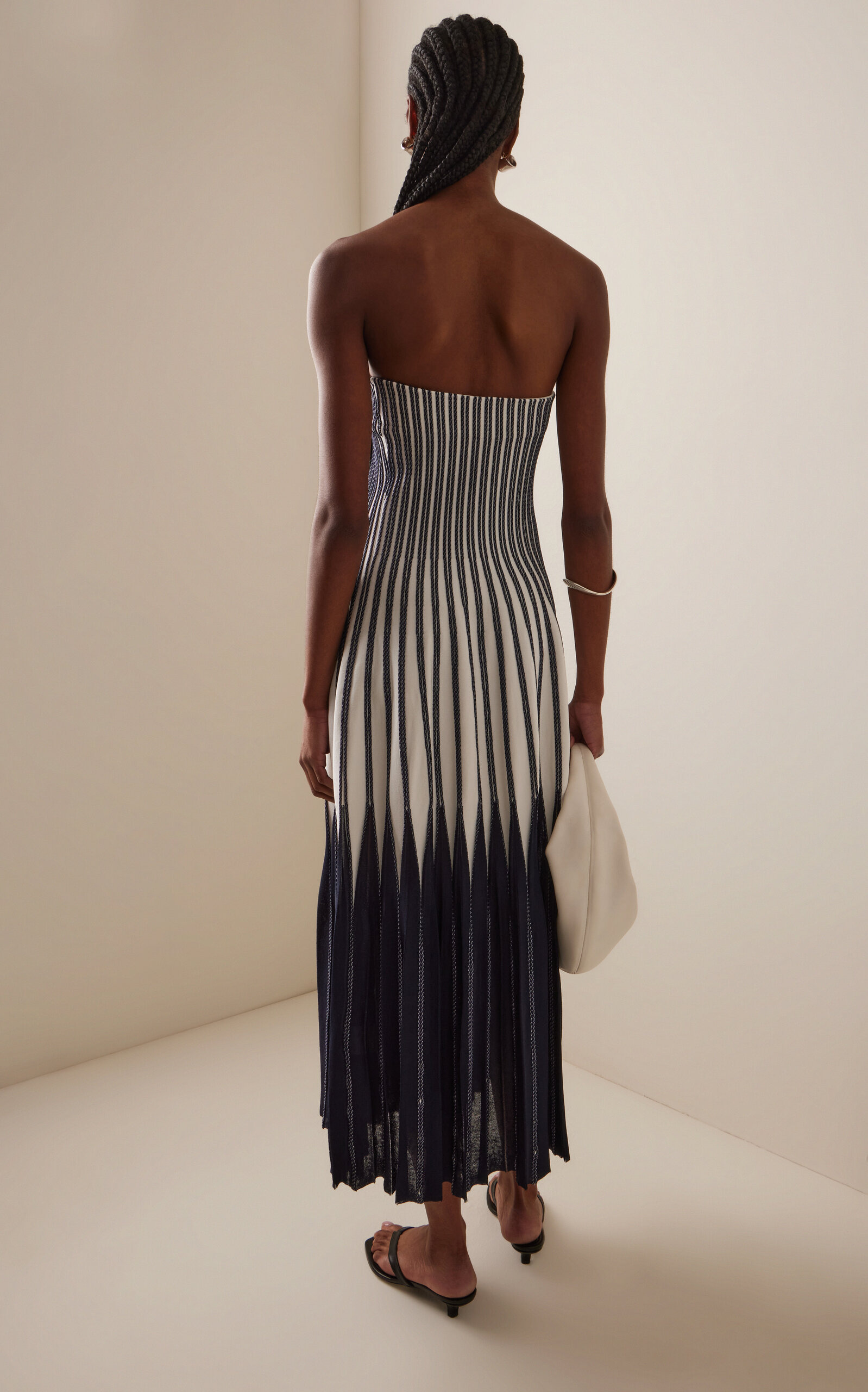 Soliel Strapless Knit Midi Dress navy - 4