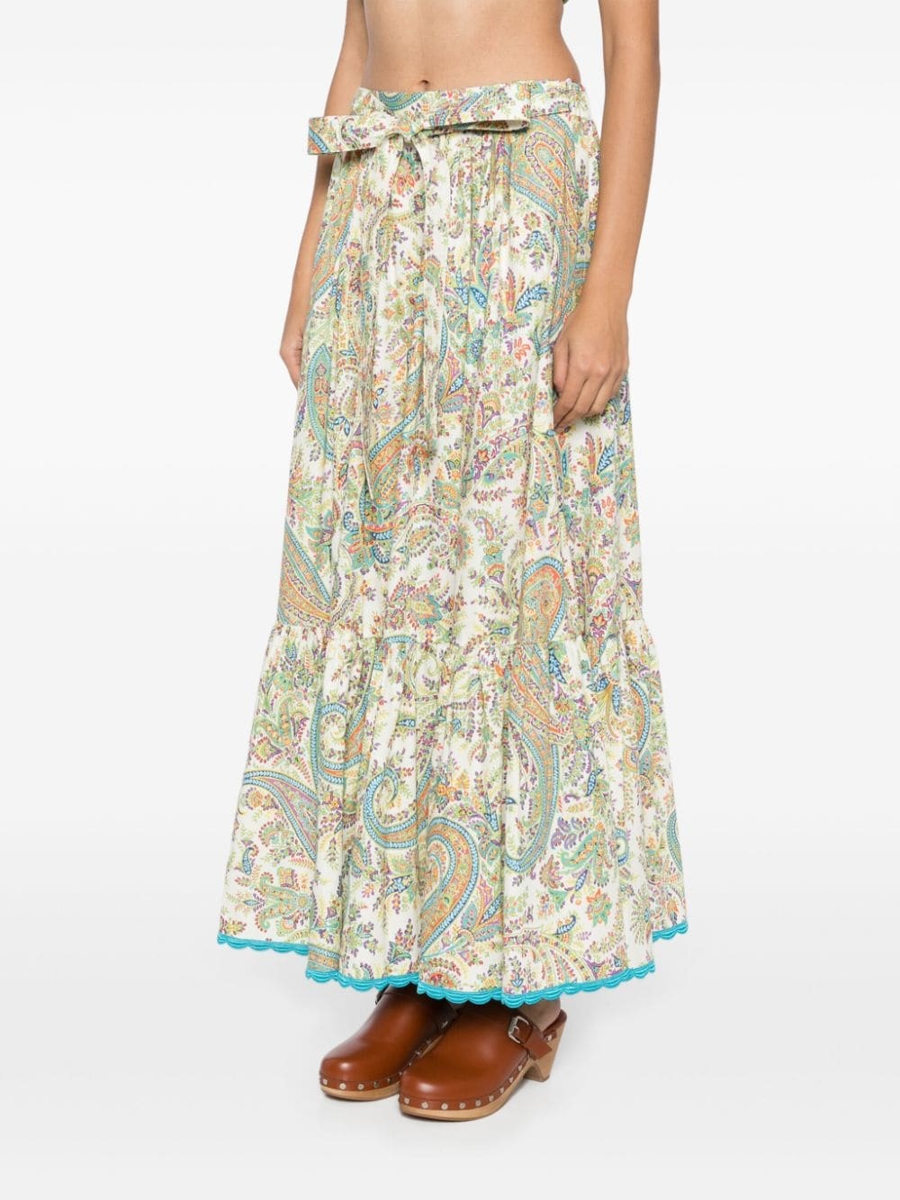 paisley-print cotton skirt - 3