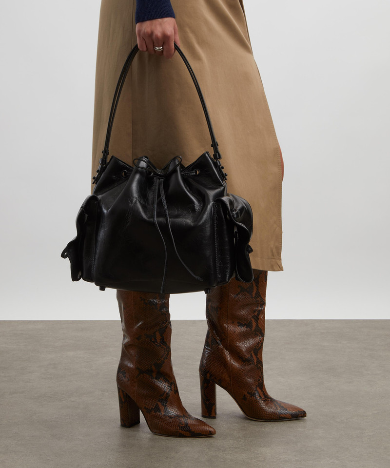Acne Studios Multi-Pocket Leather Bucket Bag outlook
