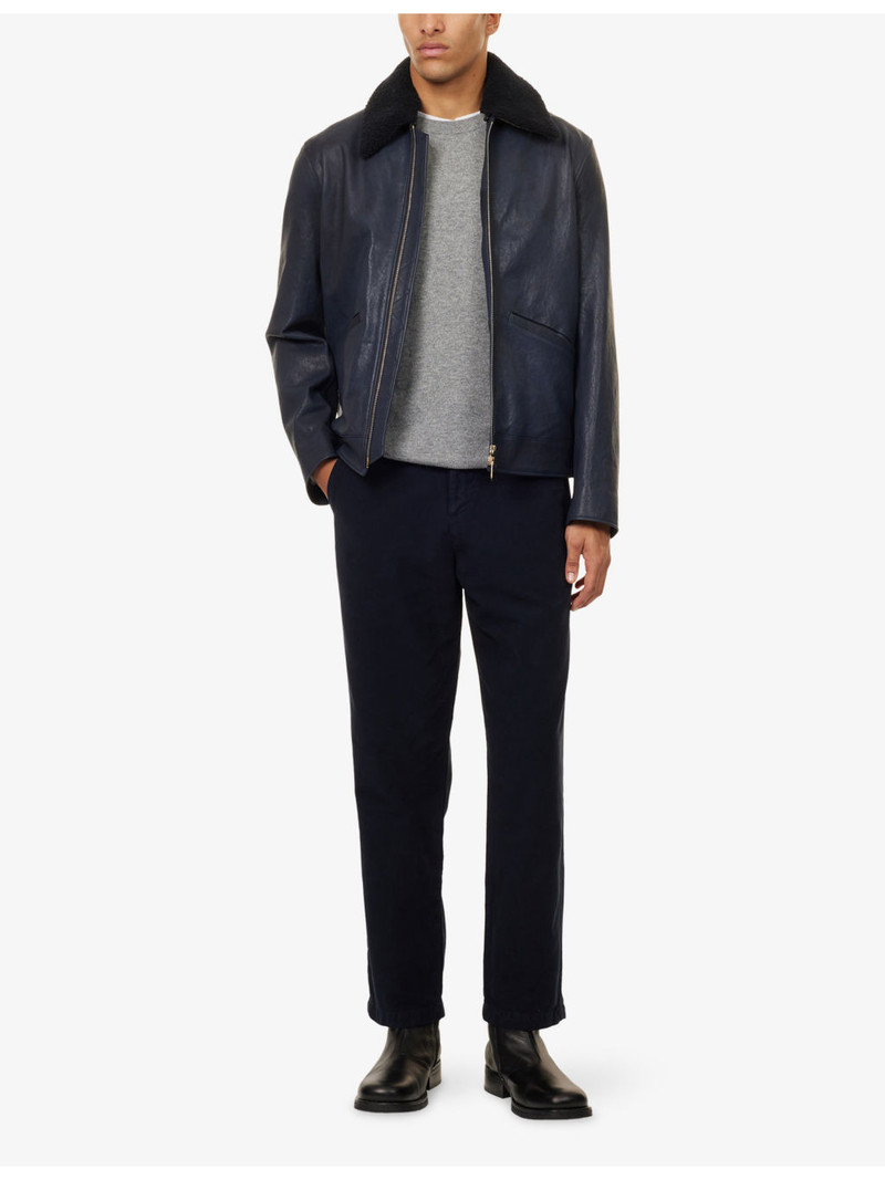 Citizens of Humanity Flat Front Straight-Leg Cotton Trousers outlook