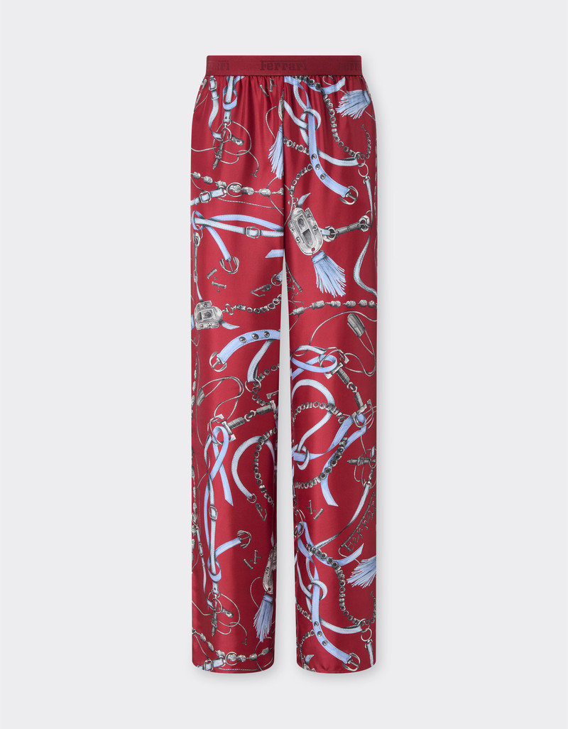 Silk trousers with Ferrari Closet print 1