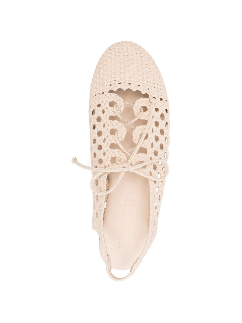 woven lace-up ballet flats 4