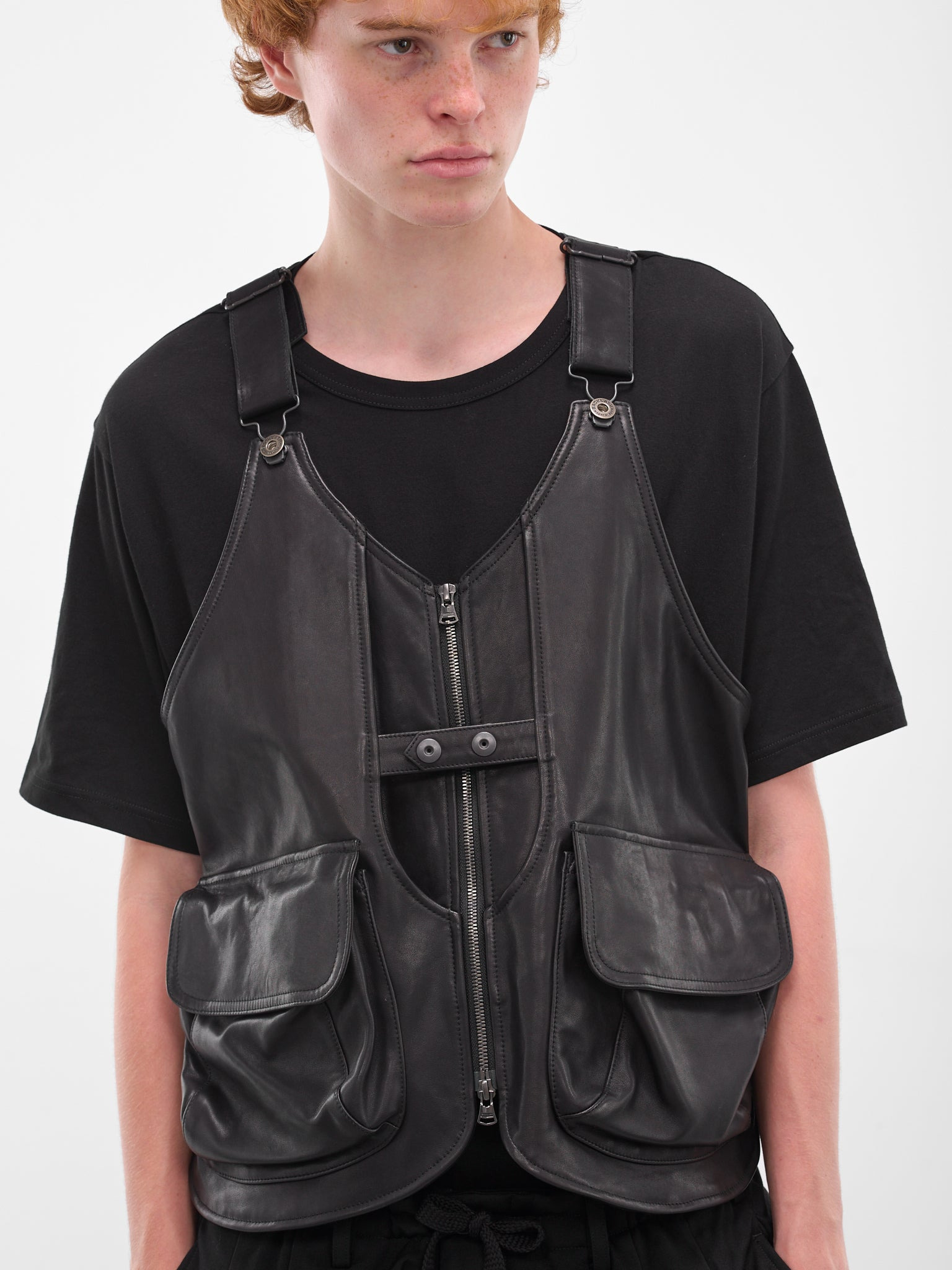 Black Technical Layered Zip Vest - 4