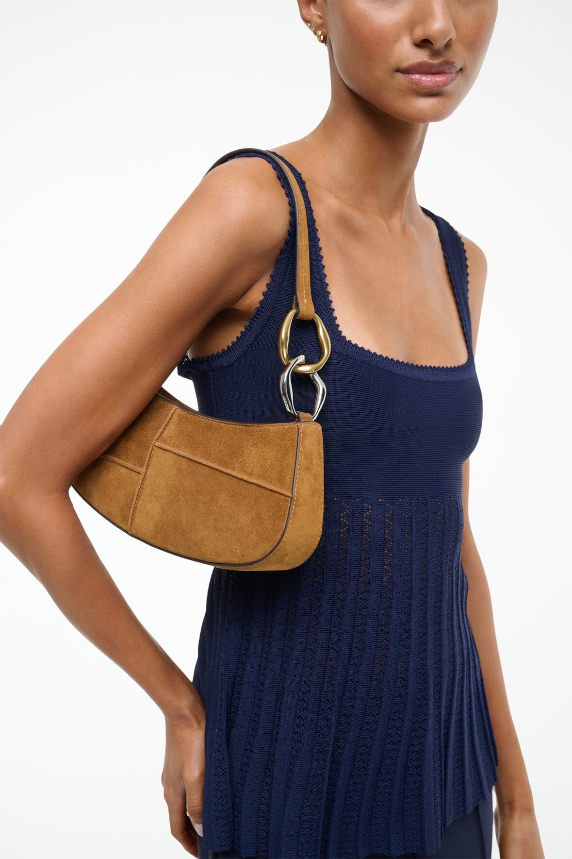 STAUD OLLIE BAG TAN SUEDE - 4