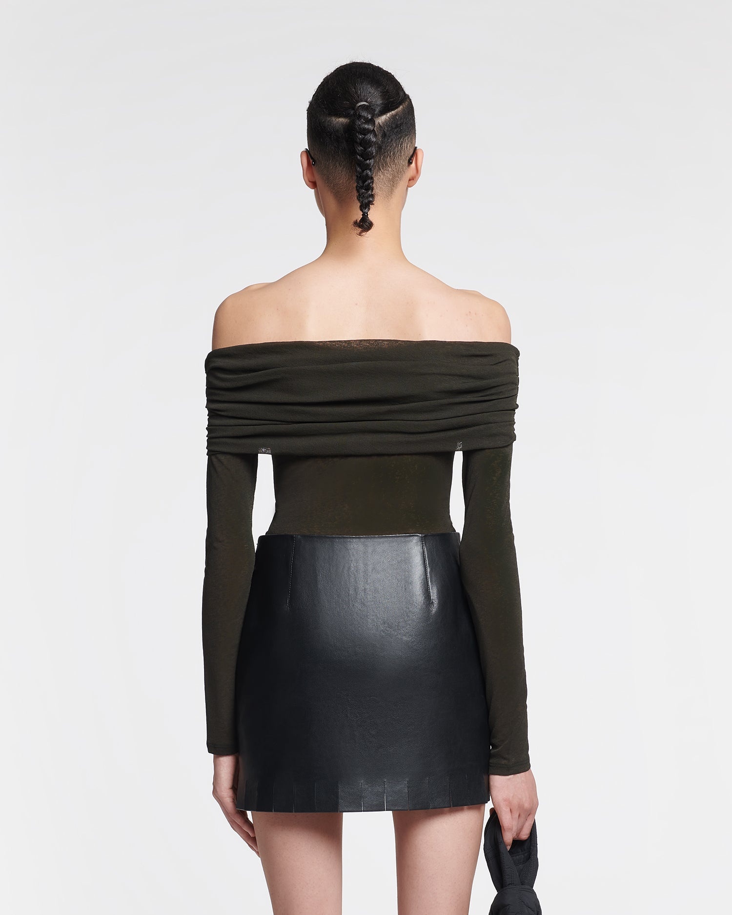 Fringed Regenerated Leather Mini Skirt - 3