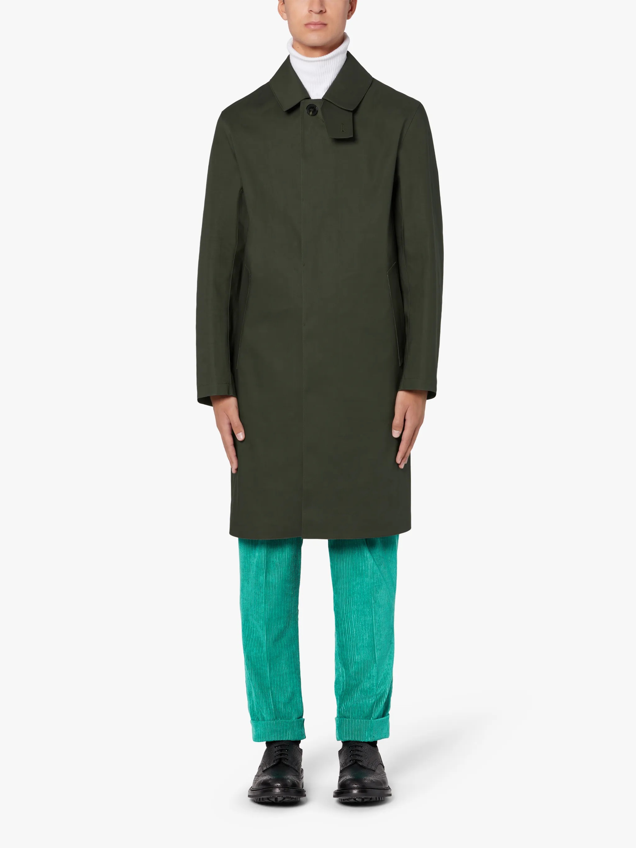 OXFORD BOTTLE GREEN BONDED COTTON 3/4 COAT | GRC-108 - 2