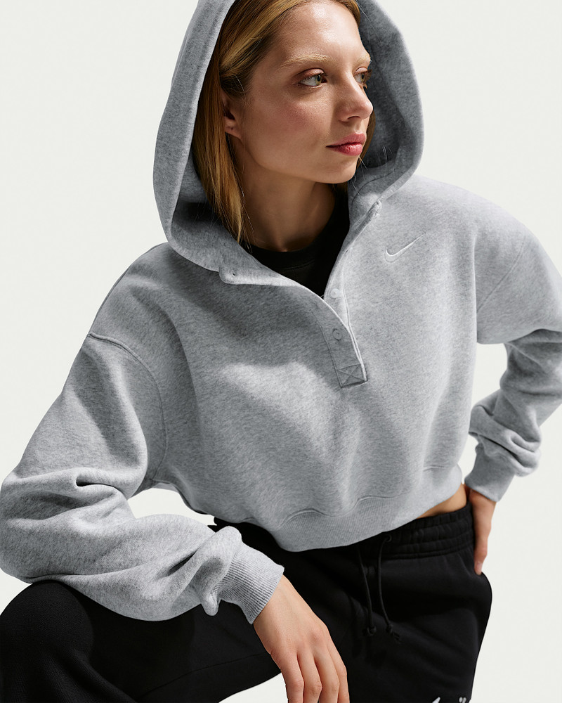 Nike Sportswear Phoenix Fleece Women's Oversized Cropped Henley Hoodie 3