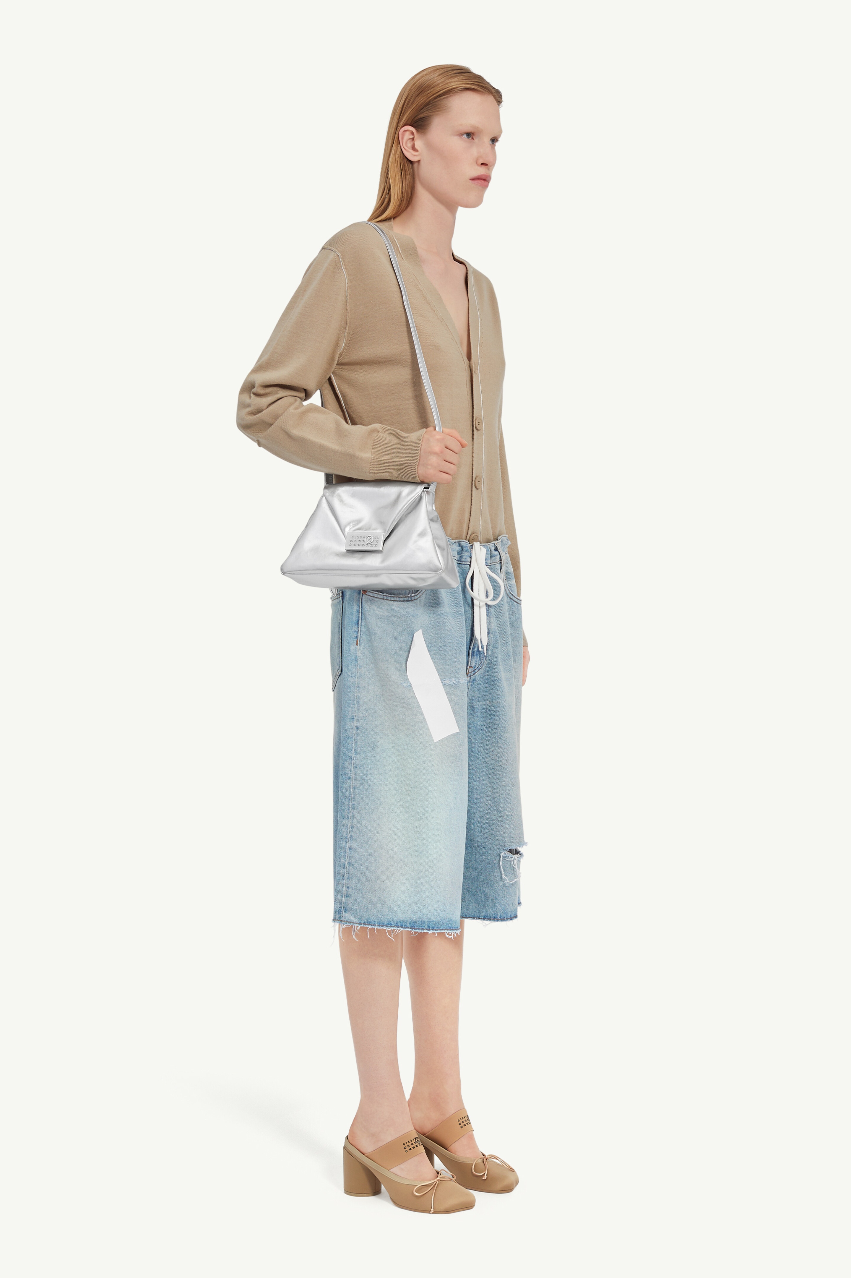 Taped denim shorts - 3