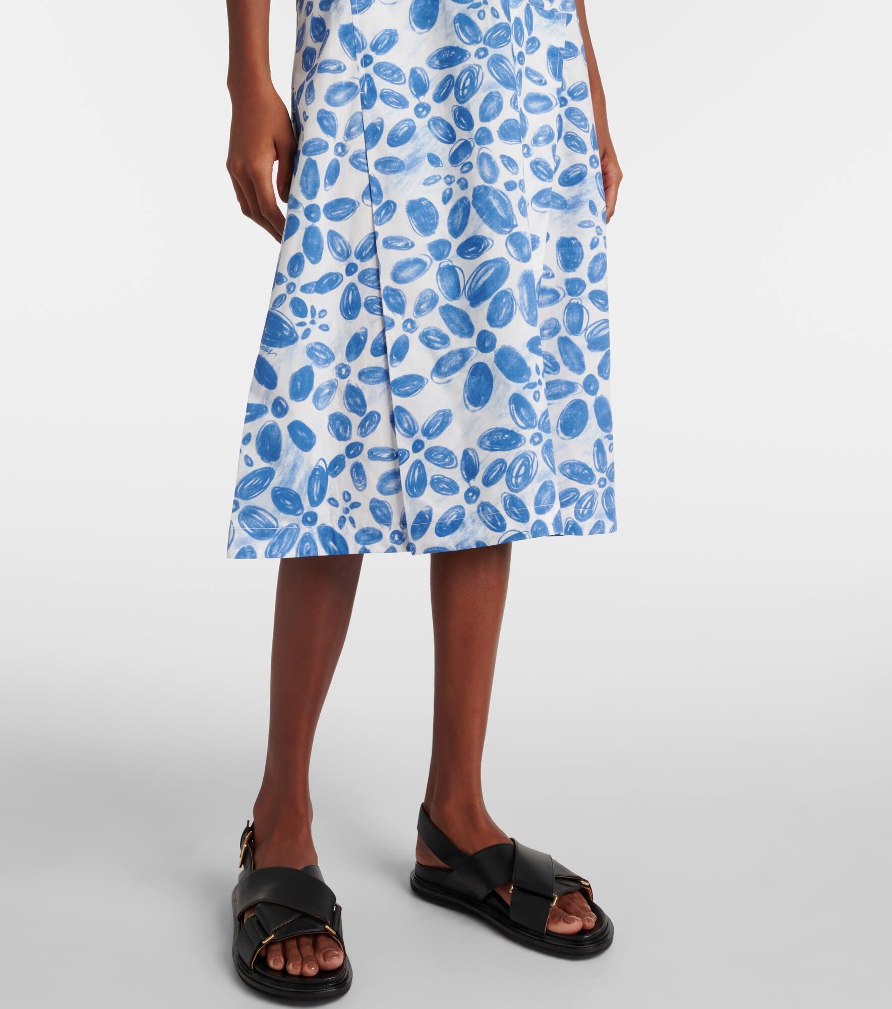 Printed cotton midi dress - 5
