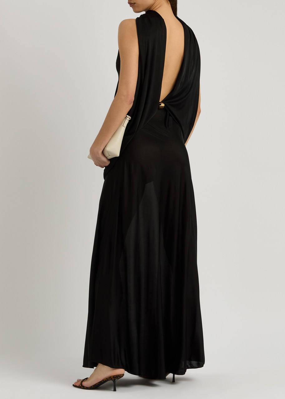 Loewe Pebble Draped Satin-jersey Maxi Dress - 4