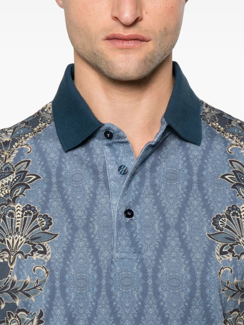 Etro Men Polo Shirt With Paisley Print - 4