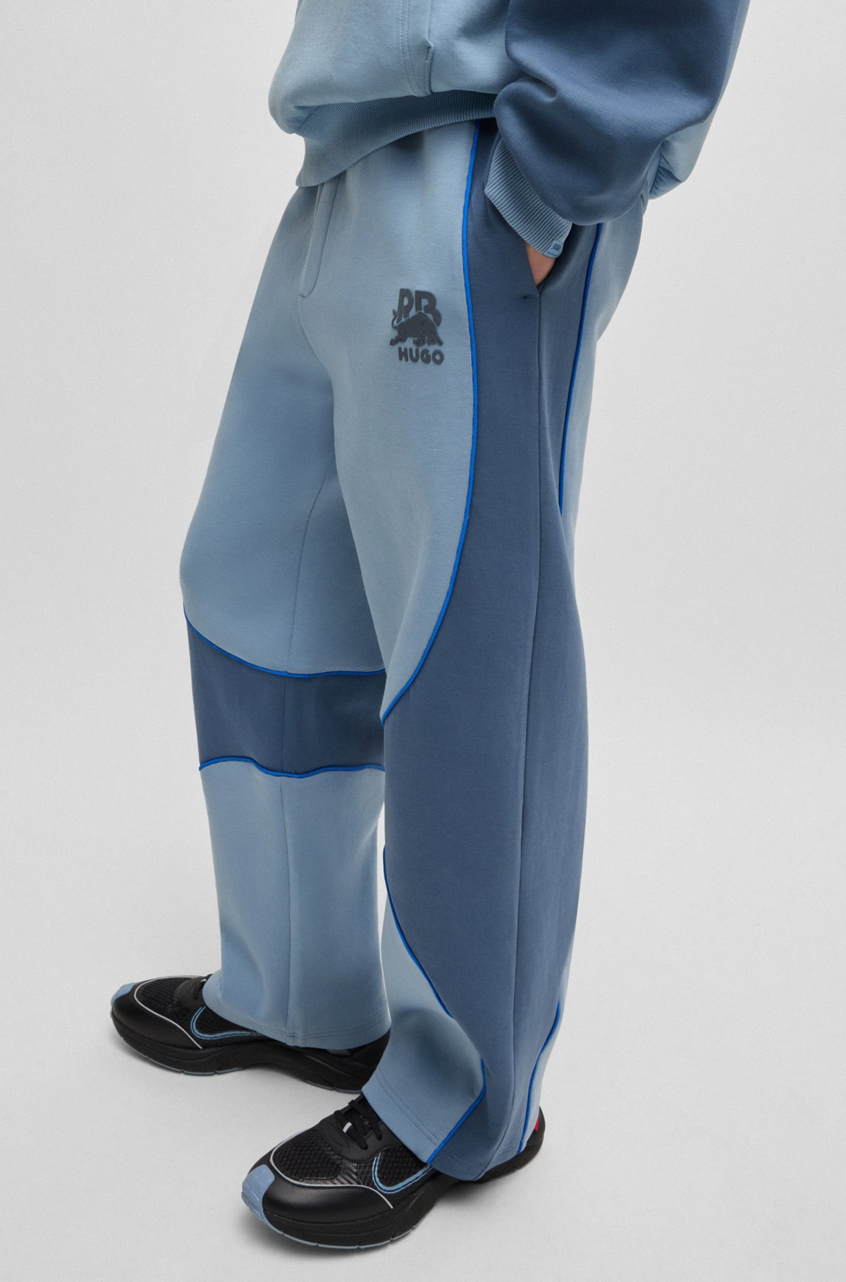 HUGO X RB TRACKSUIT BOTTOMS WITH PIPING DETAILS - 3