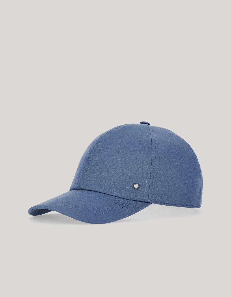 LIGHT BLUE BASEBALL CAP WITH LEATHER STRAP 1
