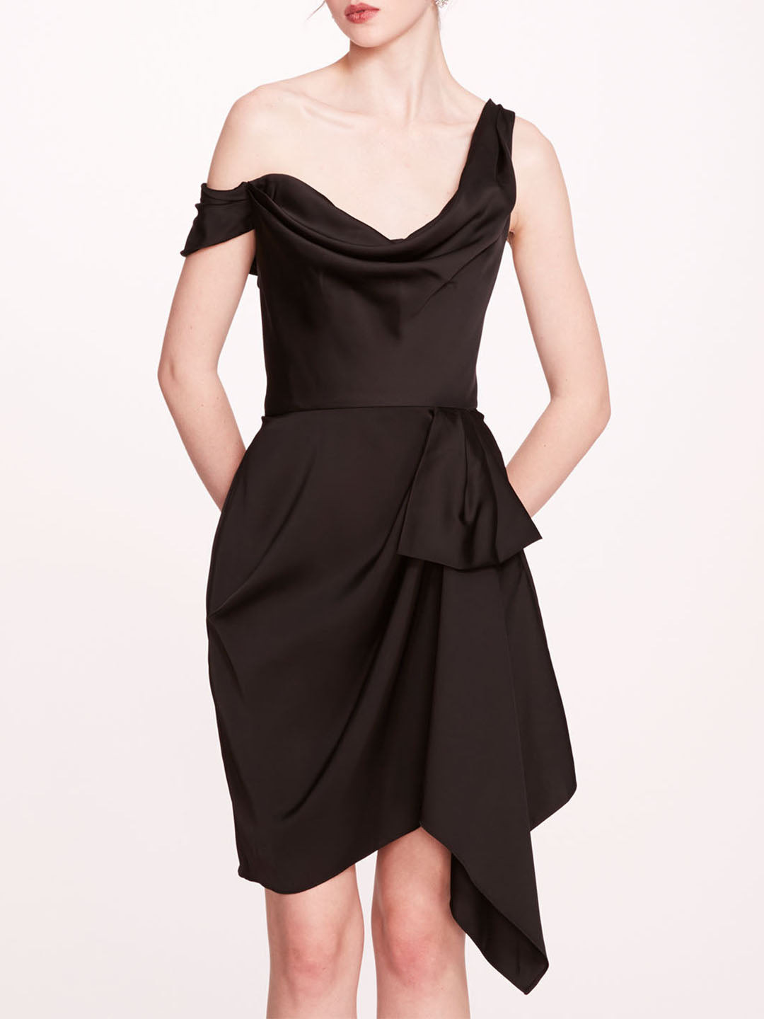 ASYMMETRICAL SATIN MINI DRESS - 4