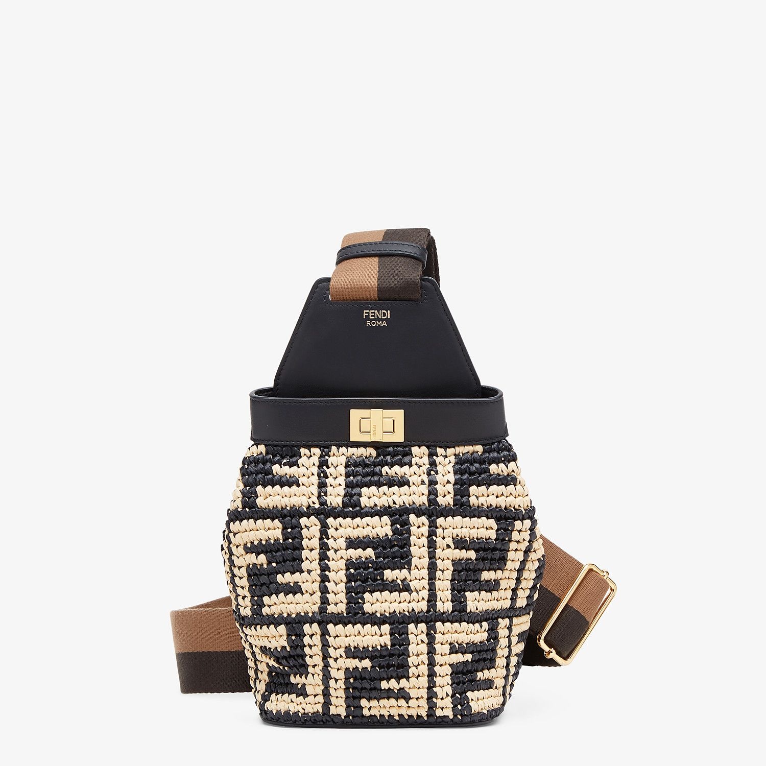 Black raffia mini-bag - 1