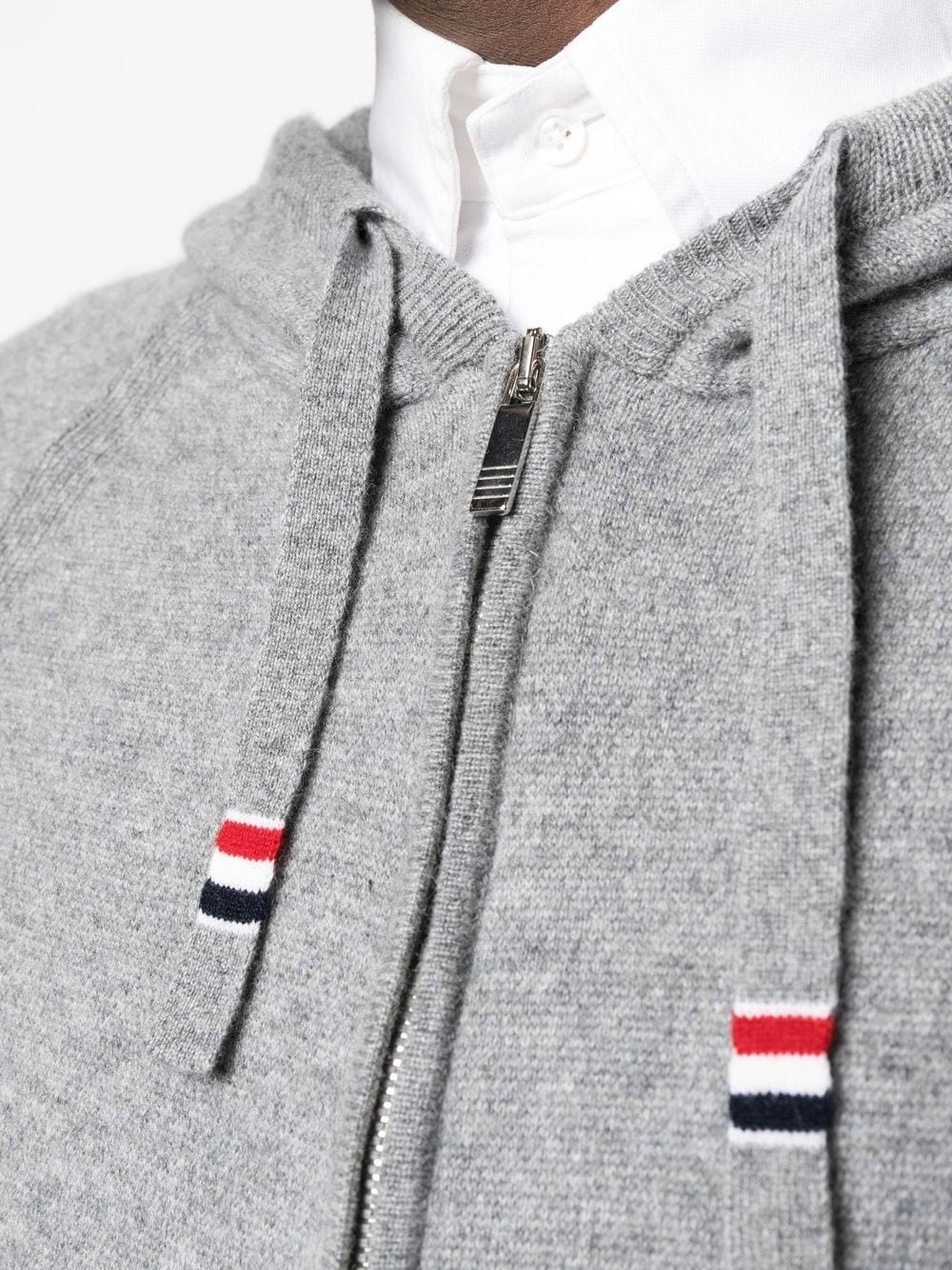 cashmere knitted zip-up hoodie - 5