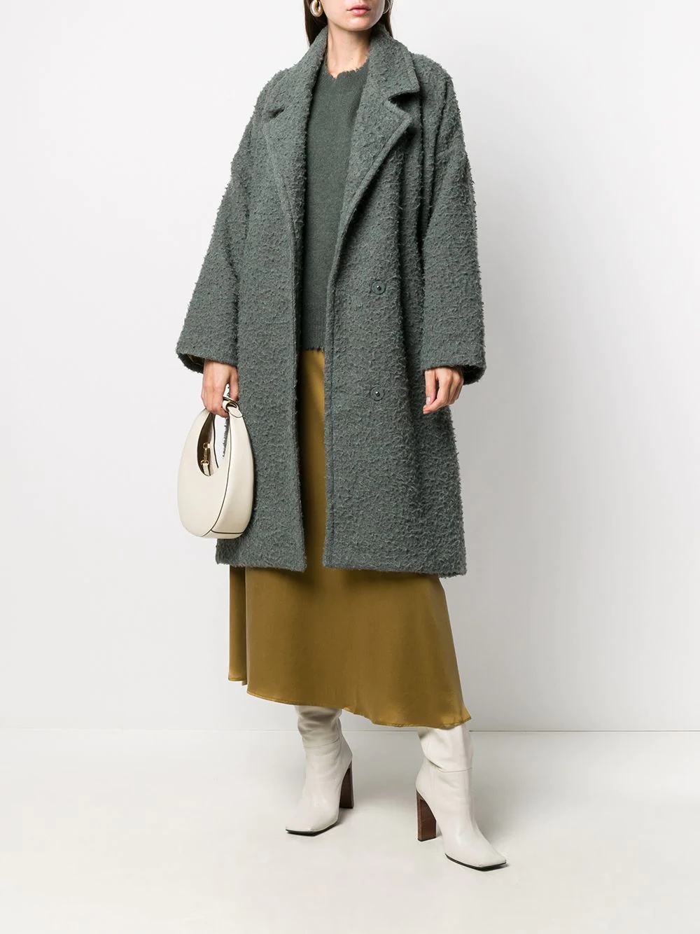 textured drop shoulder coat - 2