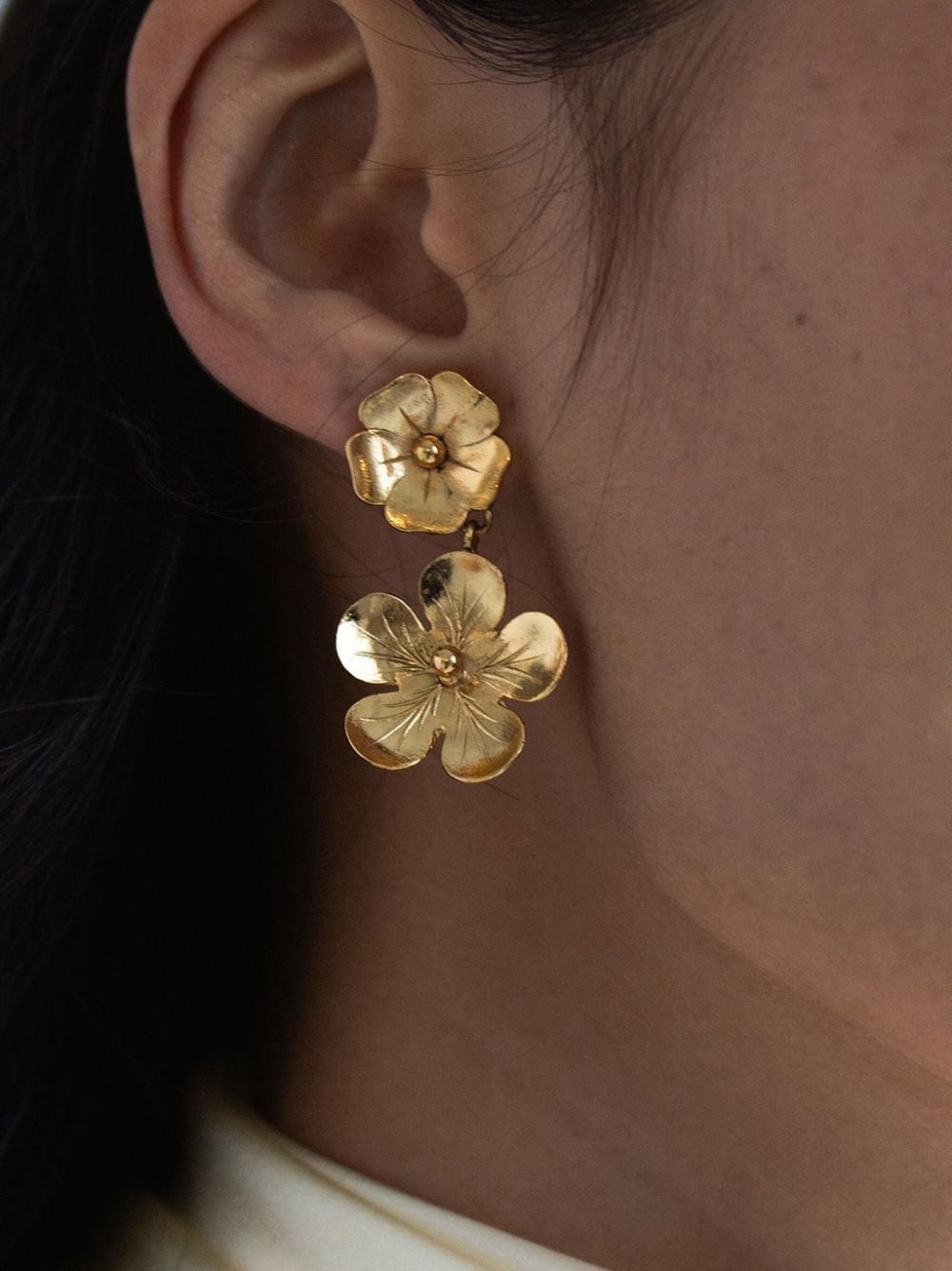 18kt gold plated Kenzie drop earrings - 3