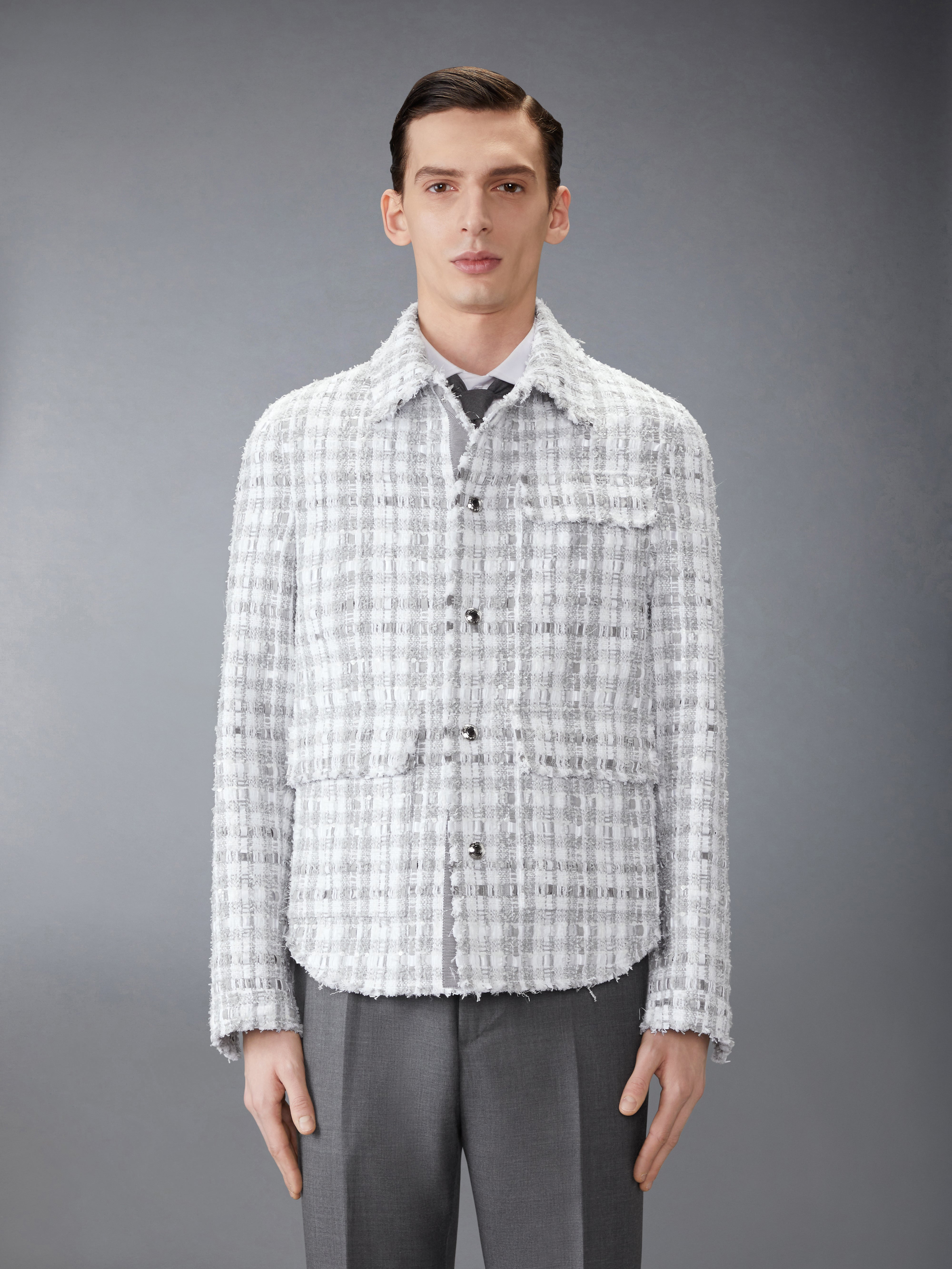 GINGHAM TWEED UTILITY JACKET - 2