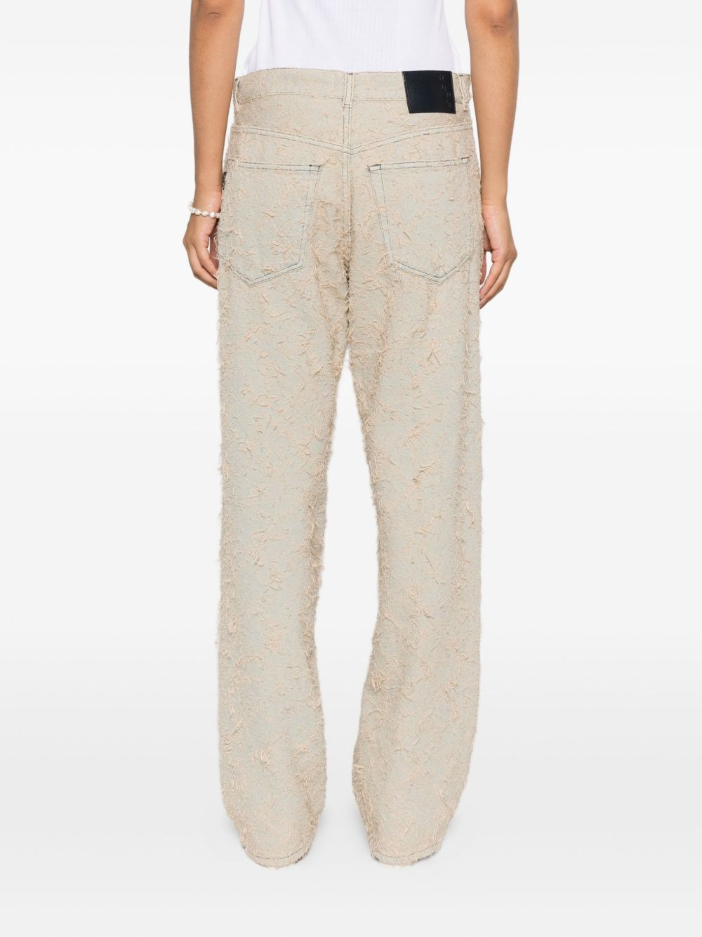 frayed-texture jeans - 4