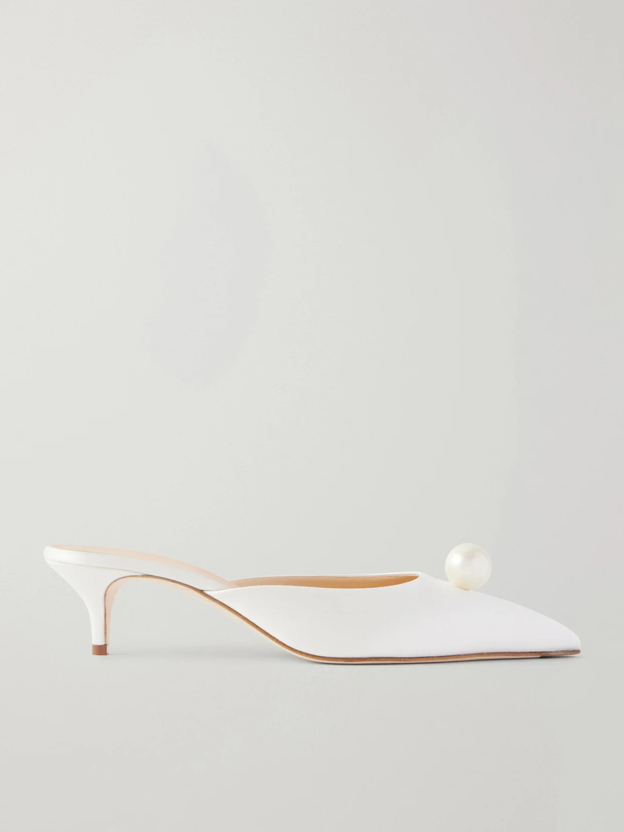Embellished Satin Pumps - 1