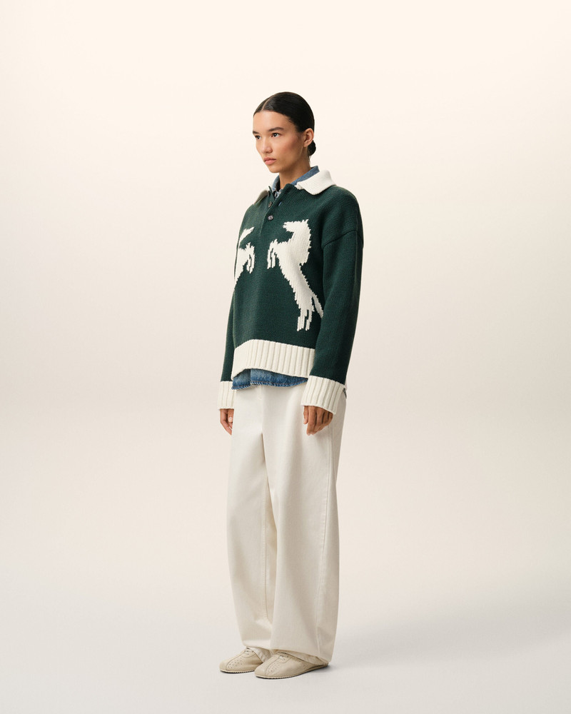 GREEN WOOL POLO 6