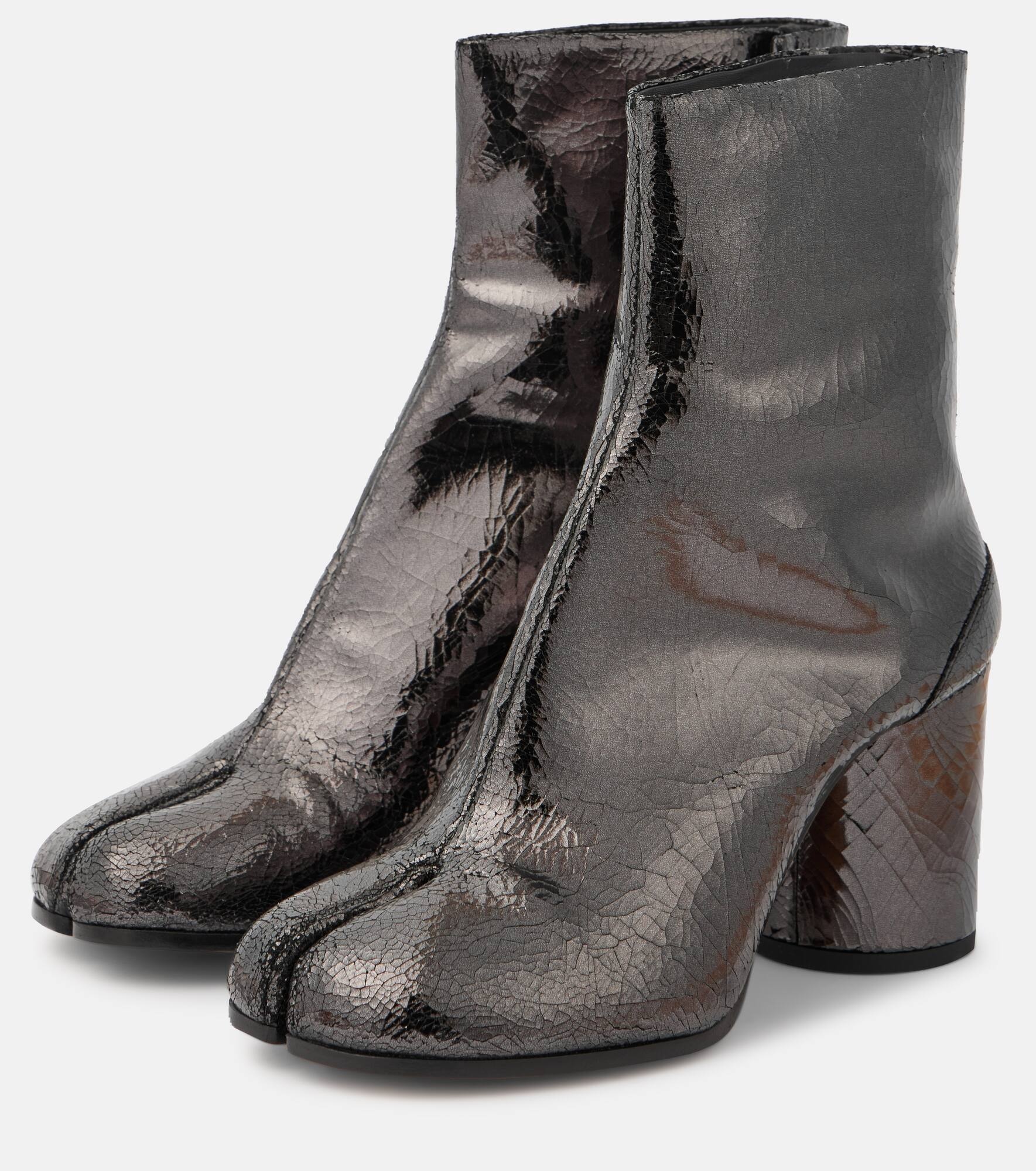 Tabi mirrored leather ankle boots - 5