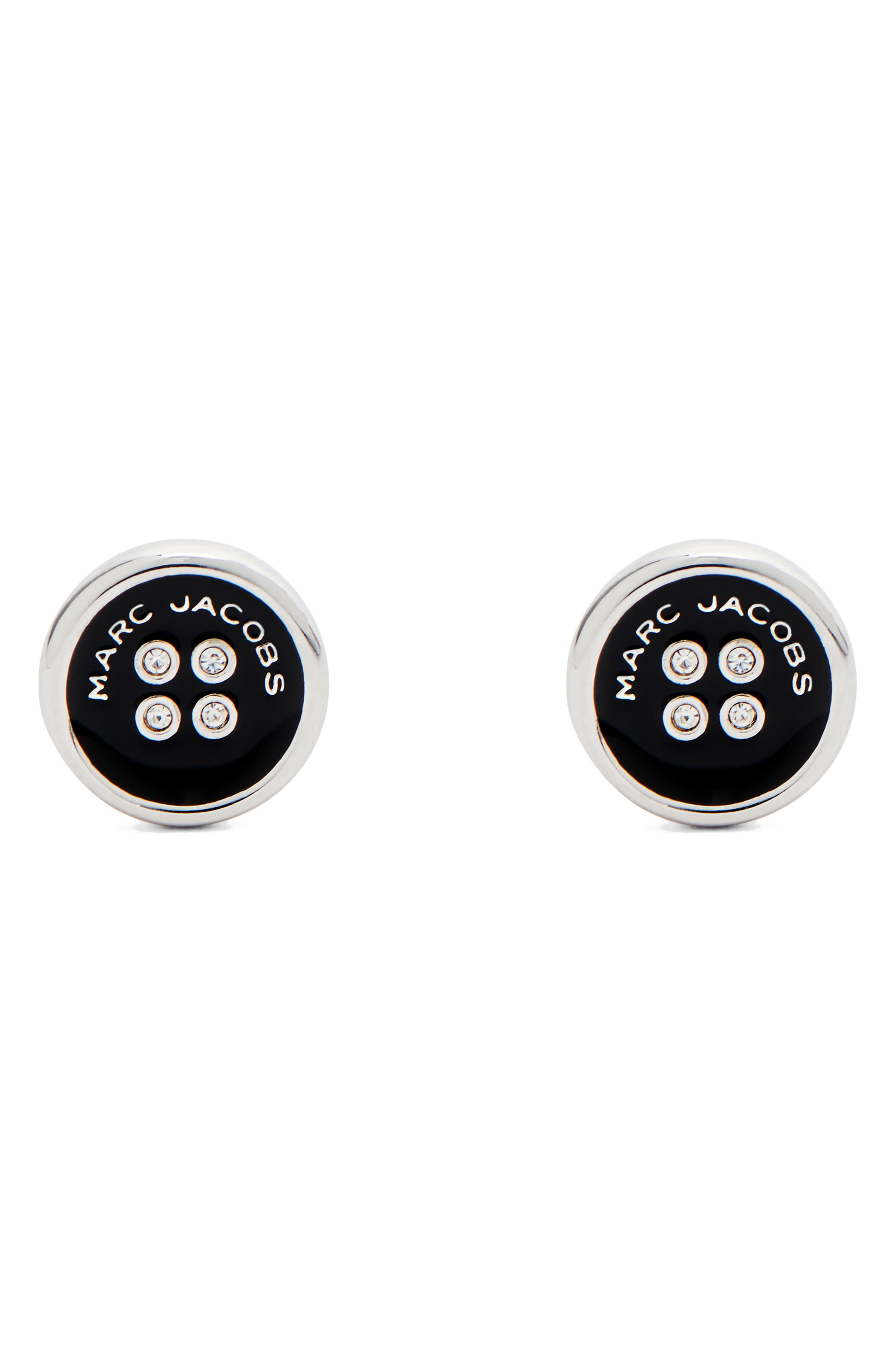 Marc Jacobs The Button Stud Earrings in Silver/black at Nordstrom - 1