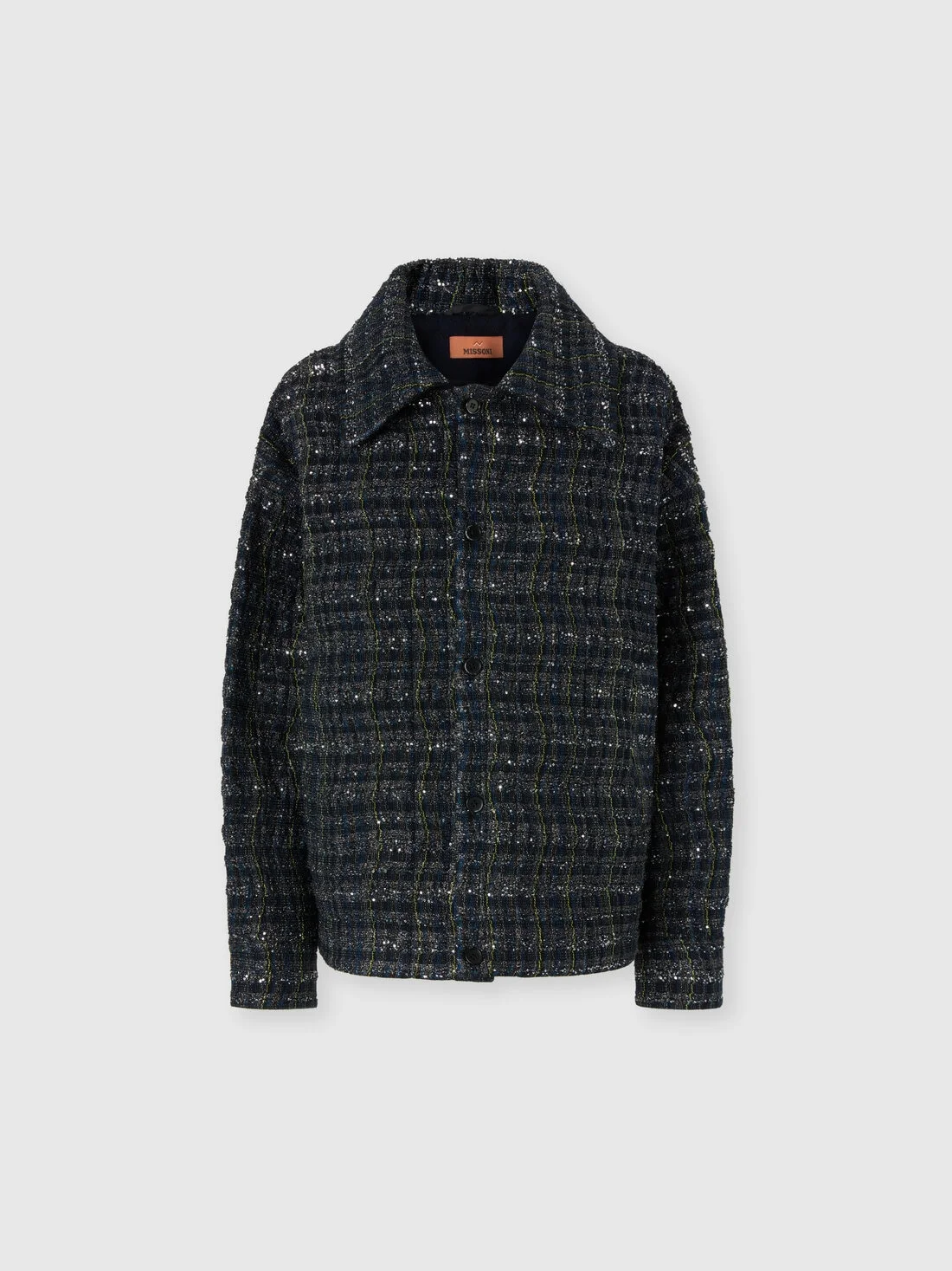 Overshirt with wave check pattern - 1