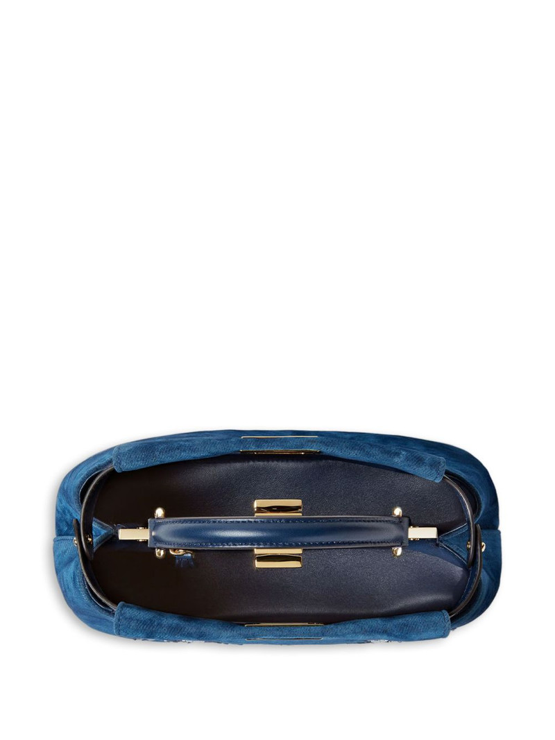 mini Peekaboo floral-embroidered denim tote bag 4