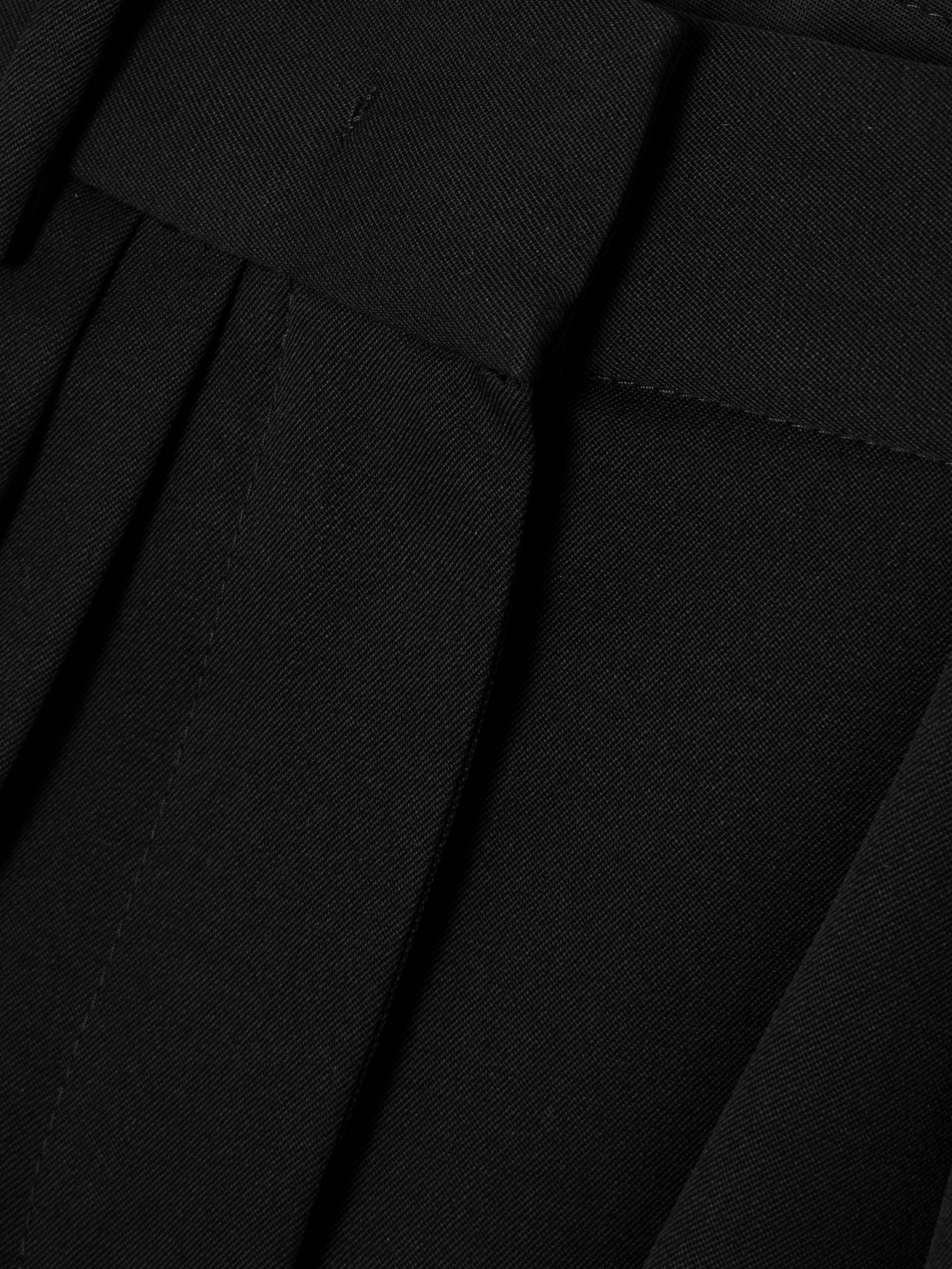 Janice pleated wool-twill tapered pants Black - 5