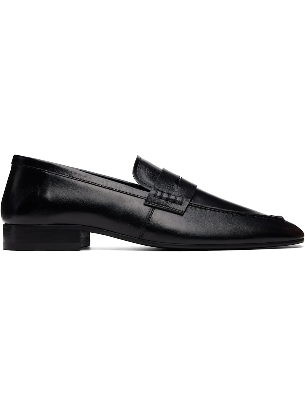 Black Leather Loafers - 1
