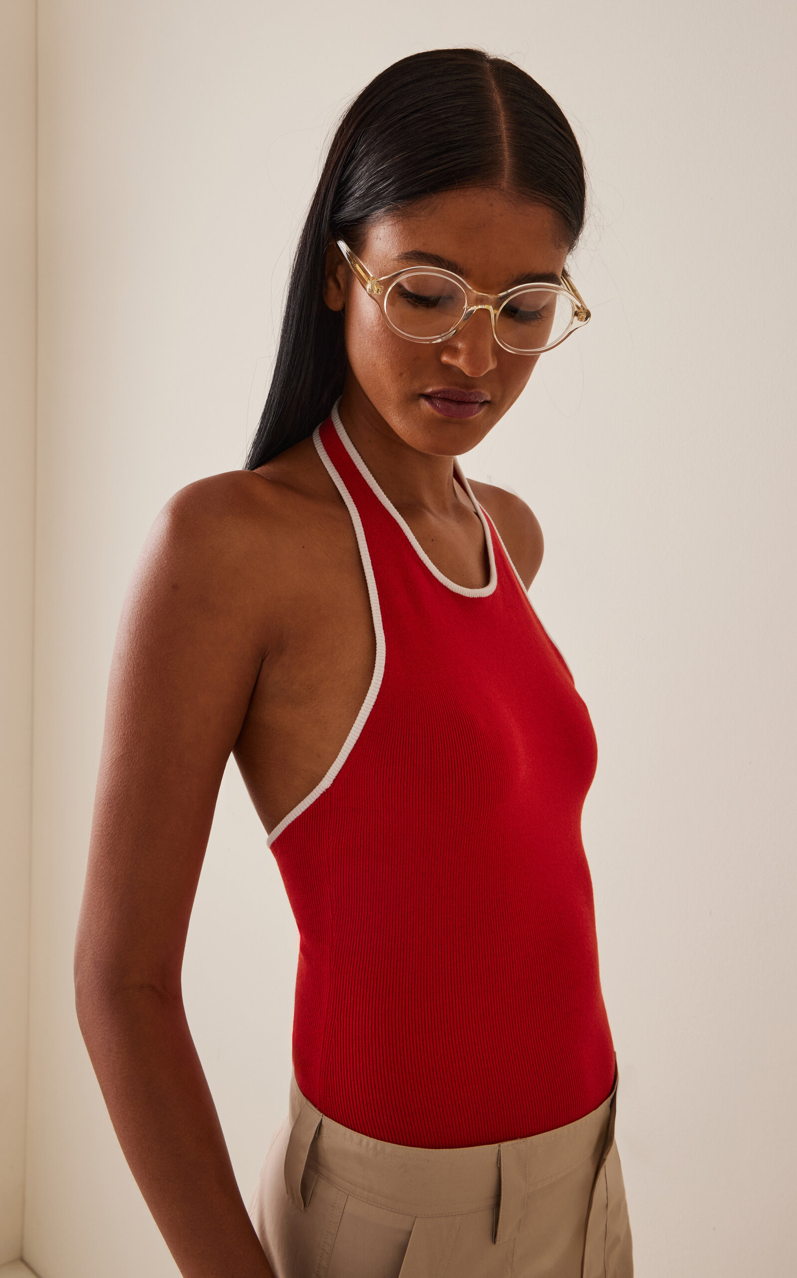 Epsilon Slim Round-Frame Acetate Glasses neutral - 2
